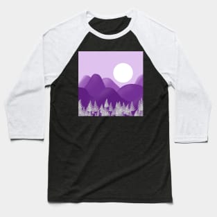 Purple Mountains With Trees Baseball T-Shirt